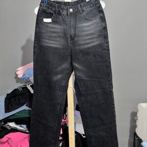 SHEIN Men's Dark Gray Relaxed Jeans